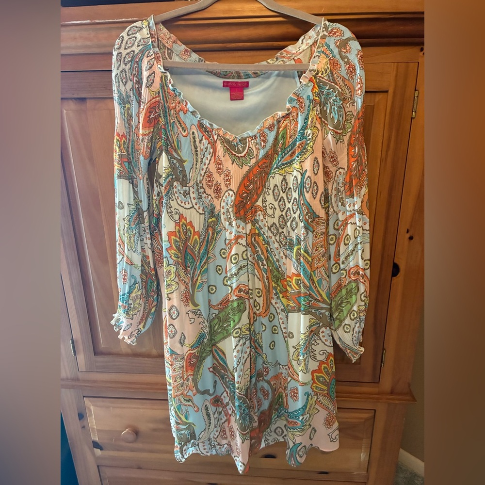 Boho Paisley Long Sleeve Women's dress - Multicolor